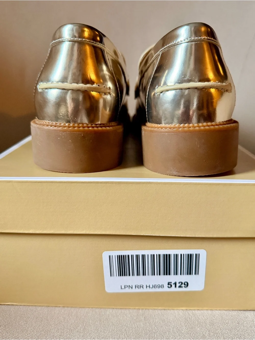 Michael Kors Eden Loafer, Soft Metallic Gold - Leather- Women’s Size 10